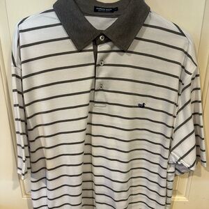 southern marsh S/S Polo Shirt - 2XL - White with gray pinstripes